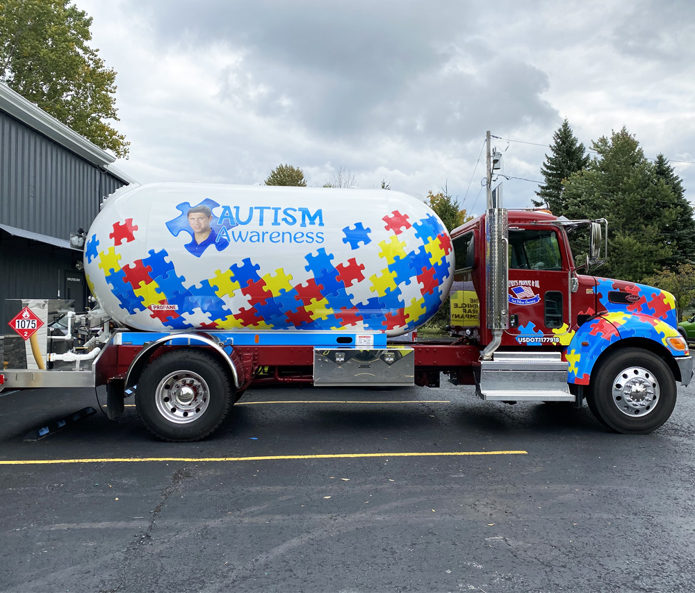 Wendt's Propane Autism Awareness truck