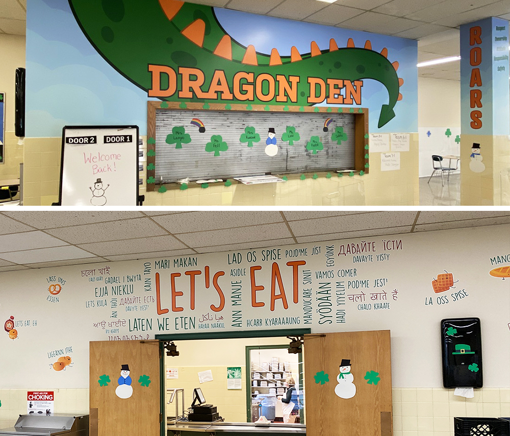 Hoover Middle School cafeteria graphics