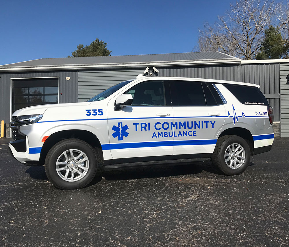 Tri Community Ambulance fly car graphics