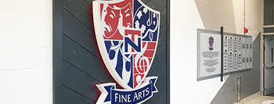NTHS Fine Arts dimensional signage