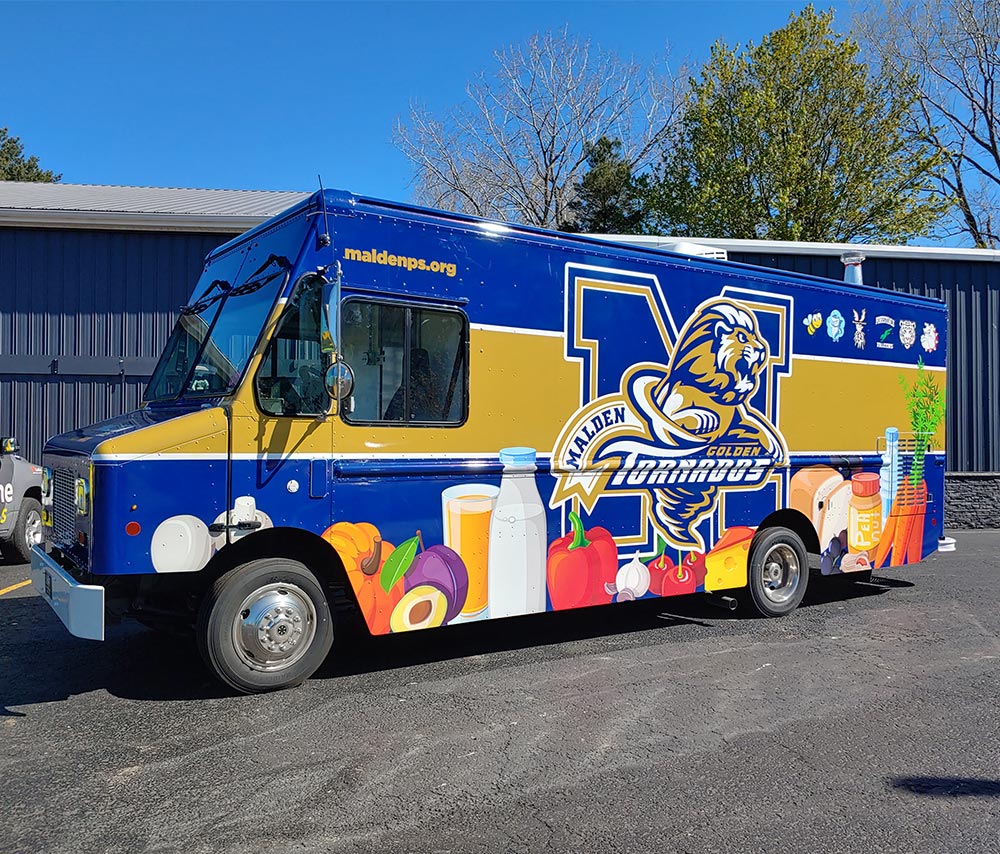 Malden Schools food truck wrap