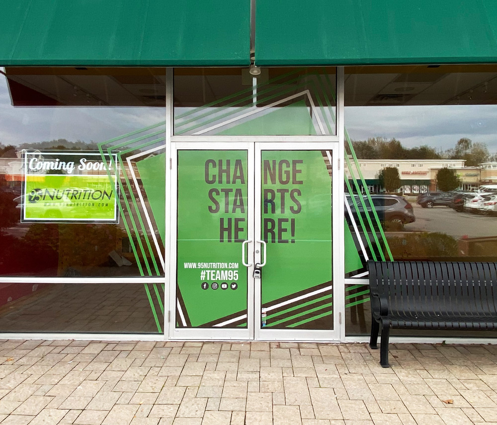 95 Nutrition storefront graphics
