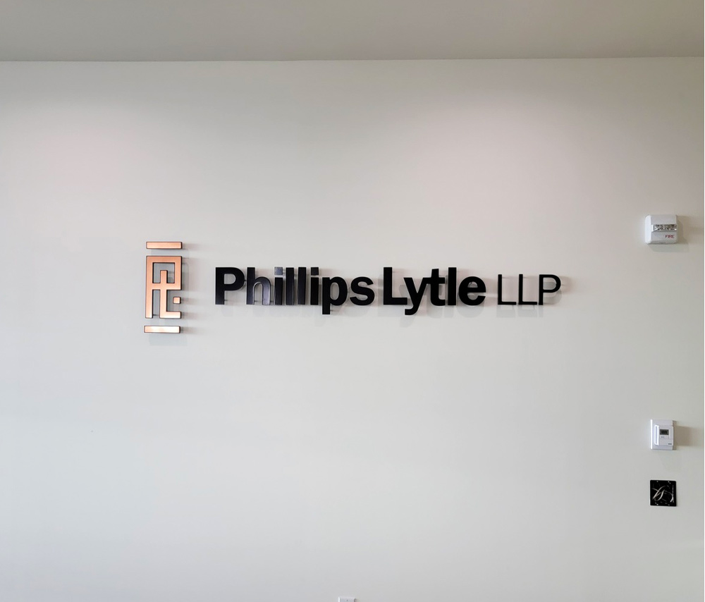 Phillips Lytle dimensional lettering