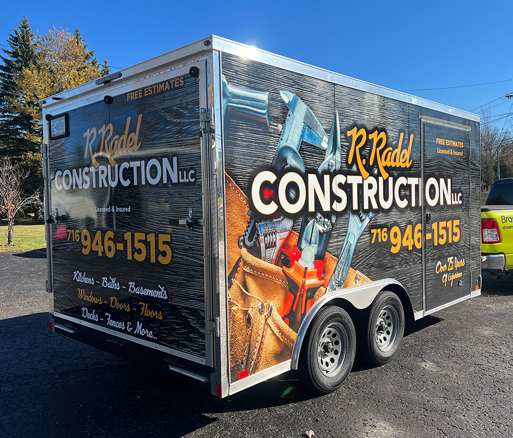 R. Radel Construction trailer wrap