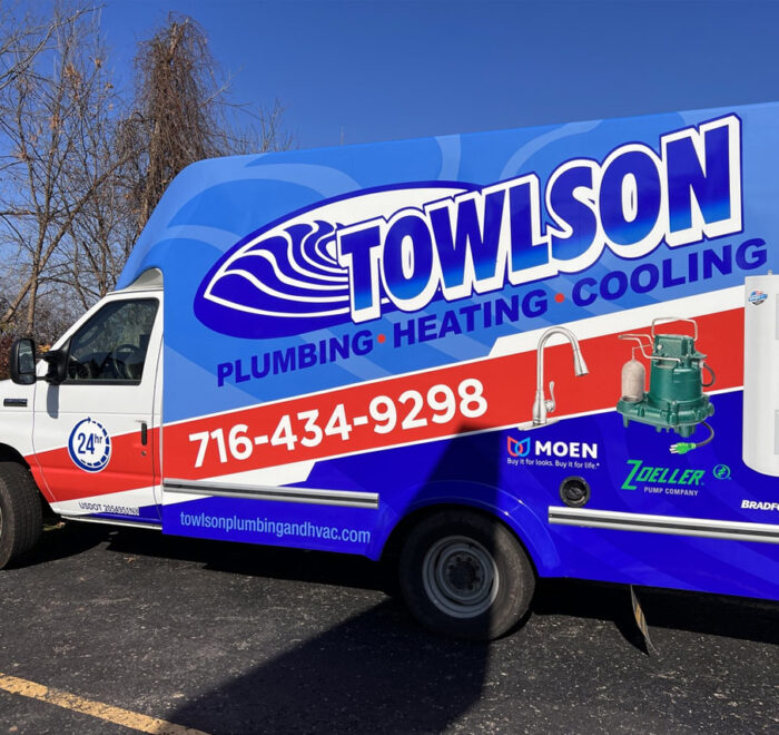 Towlson Plumbing box truck graphics