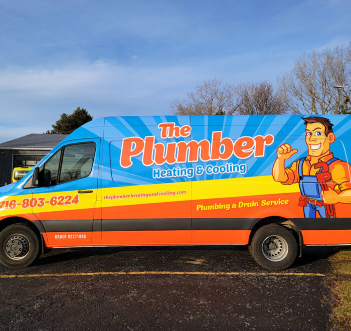 The Plumber Heating & Cooling vehicle wrap