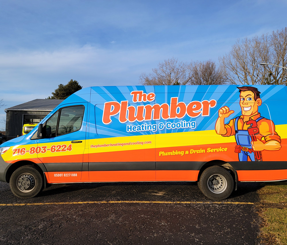The Plumber Heating & Cooling vehicle wrap