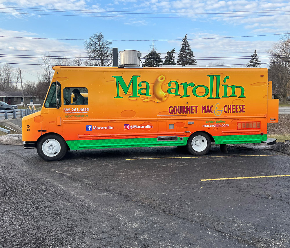 Macarollin food truck wrap