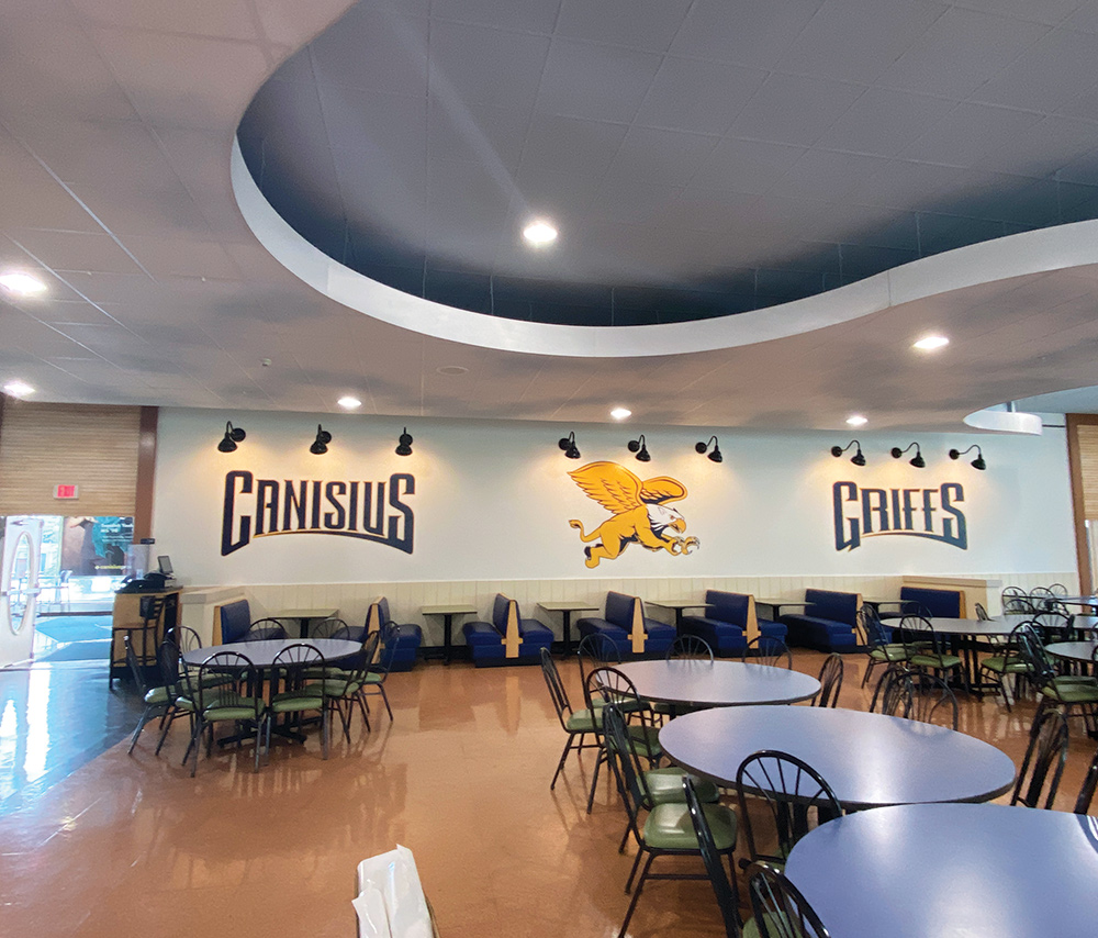 Canisius College cafeteria wall graphics