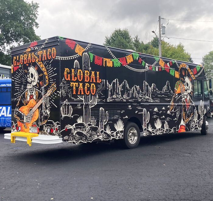Global Taco food truck wrap