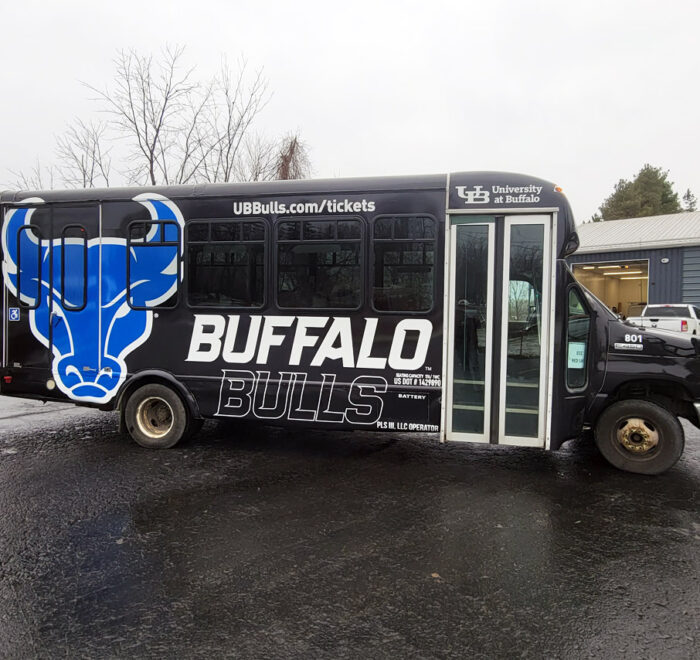 UB Bulls Athletics bus wrap