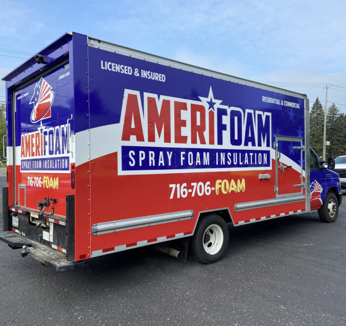 Amerifoam box truck wrap