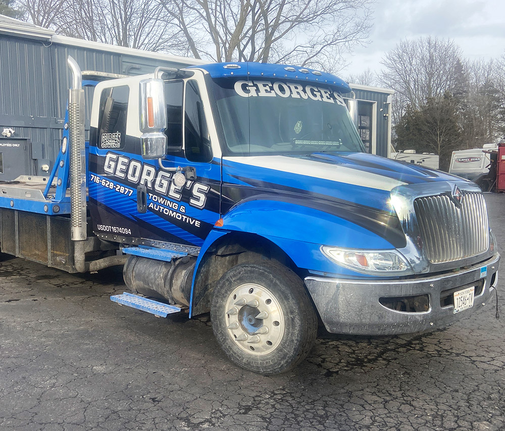 George's Towing truck graphics