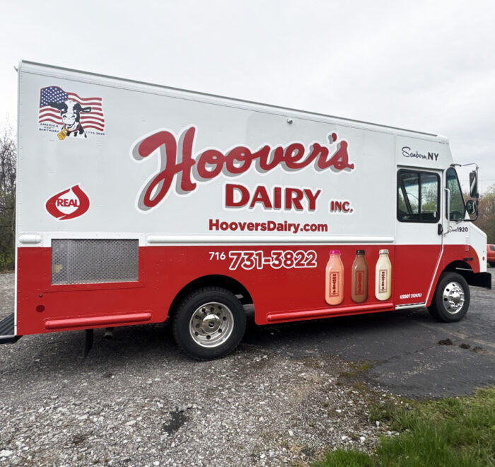 Hoover's Dairy milk truck graphics