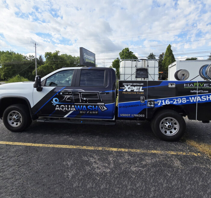 Aqua Wash RV Care Truck Wrap