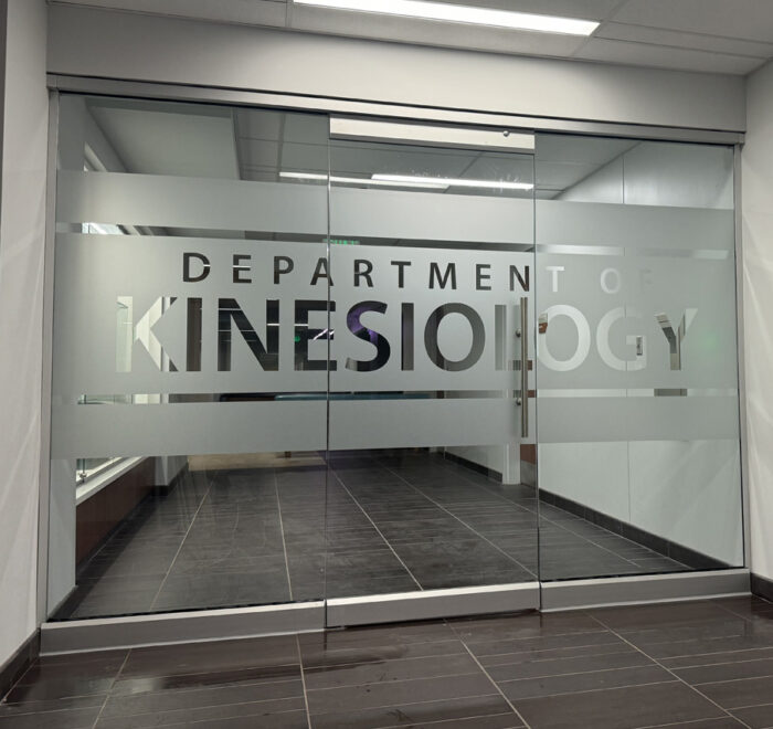 Canisius etched glass window graphics
