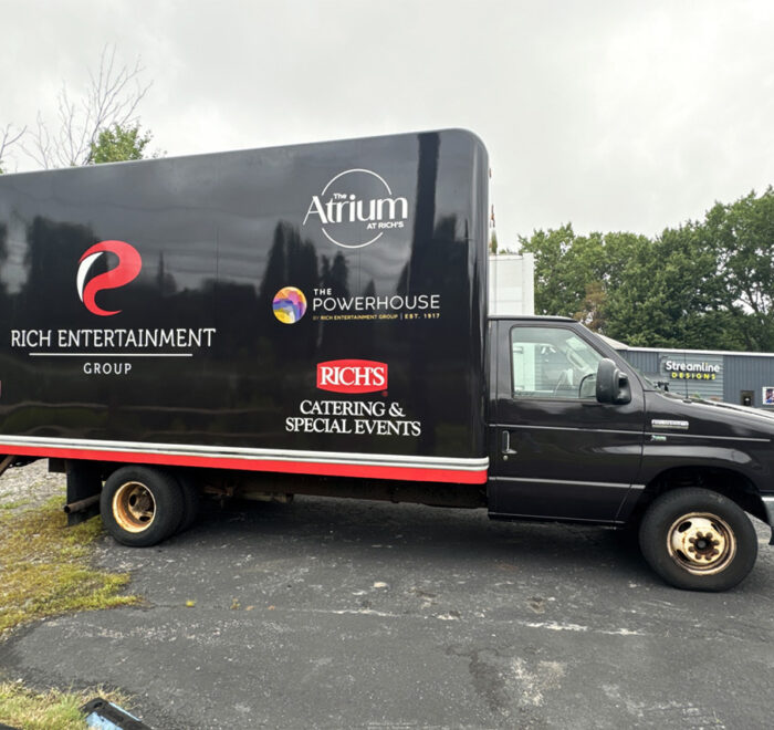 Rich Entertainment Catering Box Truck graphics