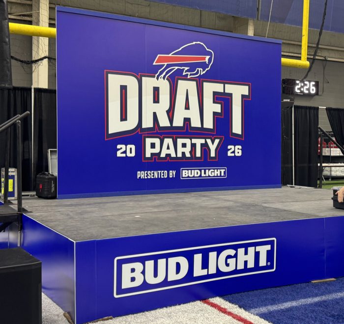 Buffalo Bills Draft Party podium graphics