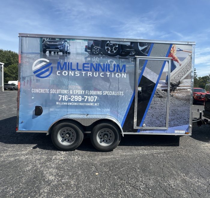 Millennium Construction trailer wrap