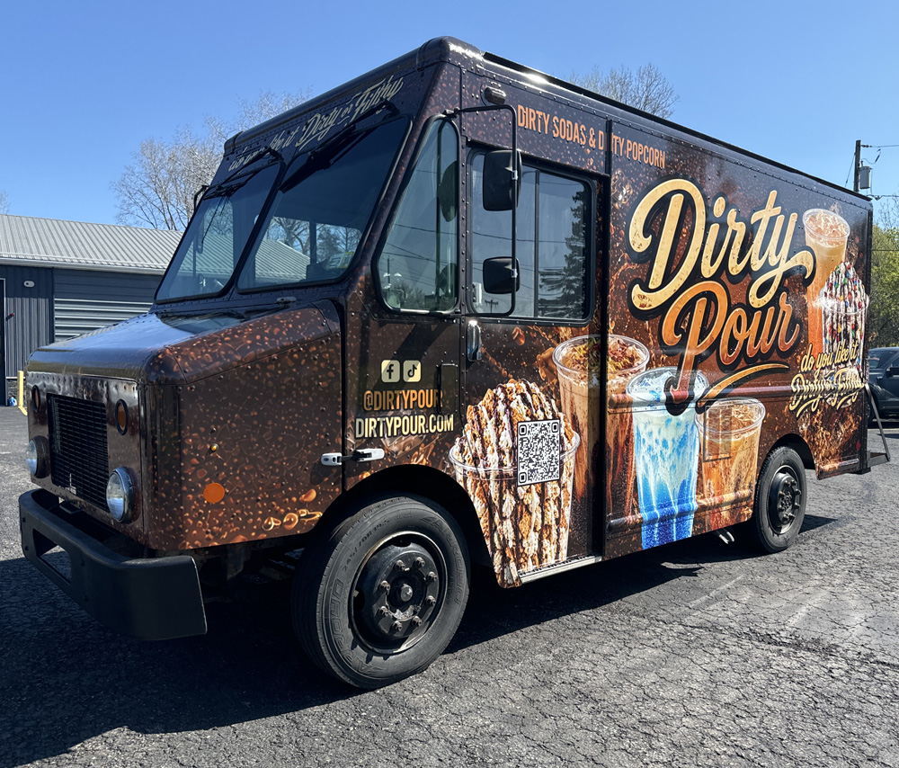Dirty Pour food truck wrap